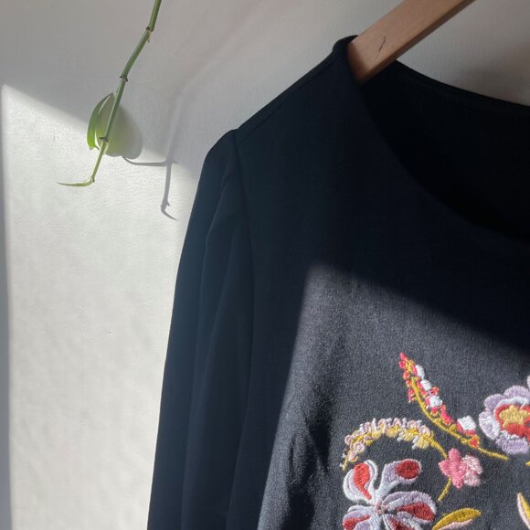 BNWOT Black Loft Floral Dress - Picture 5 of 10